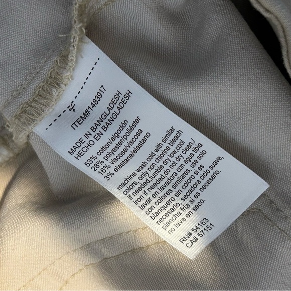 DKNY Tan High Waist Shorts Casual Cotton Blend Size Large - Picture 6 of 6